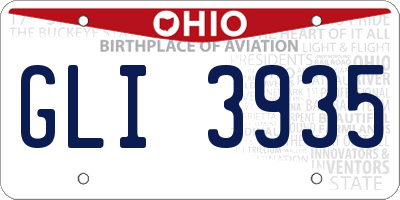 OH license plate GLI3935