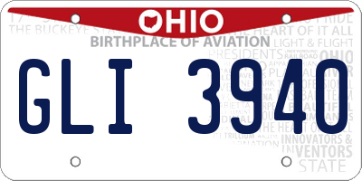 OH license plate GLI3940