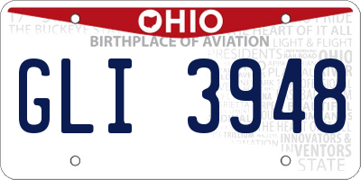 OH license plate GLI3948
