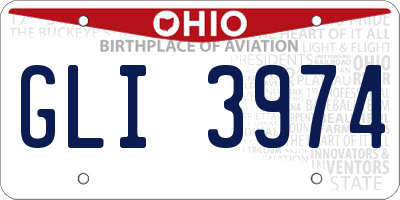 OH license plate GLI3974
