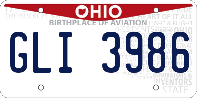 OH license plate GLI3986