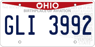 OH license plate GLI3992