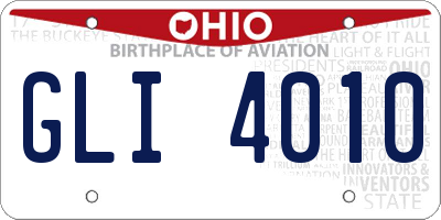OH license plate GLI4010
