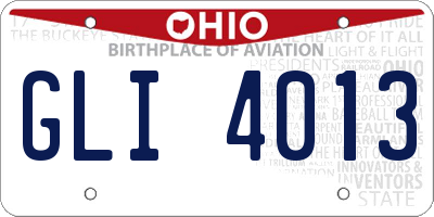 OH license plate GLI4013