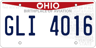 OH license plate GLI4016