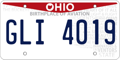 OH license plate GLI4019