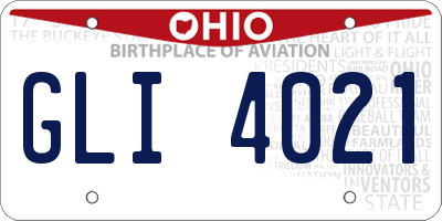OH license plate GLI4021