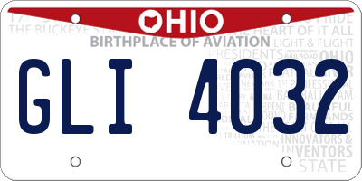 OH license plate GLI4032
