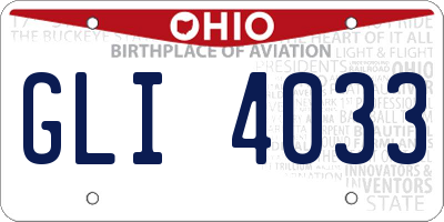 OH license plate GLI4033
