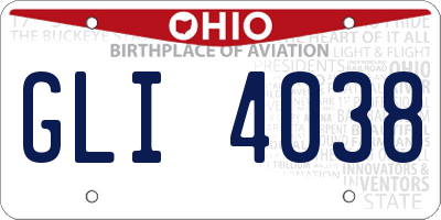 OH license plate GLI4038