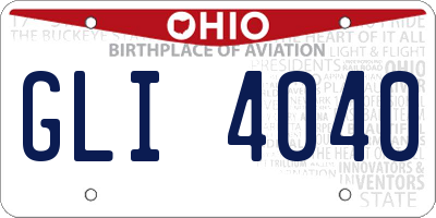 OH license plate GLI4040