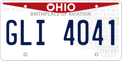 OH license plate GLI4041