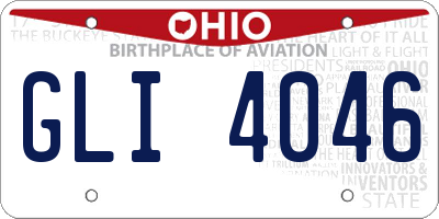 OH license plate GLI4046