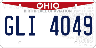 OH license plate GLI4049