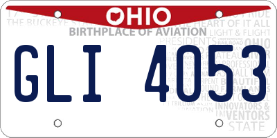 OH license plate GLI4053