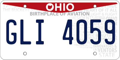OH license plate GLI4059