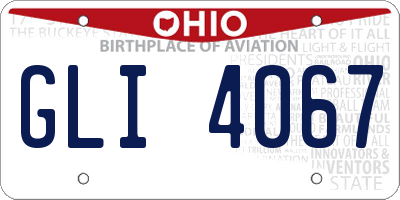 OH license plate GLI4067
