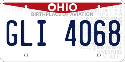 OH license plate GLI4068