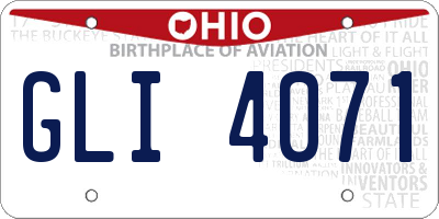 OH license plate GLI4071