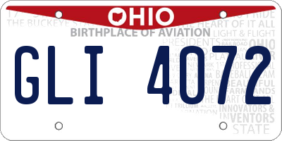 OH license plate GLI4072