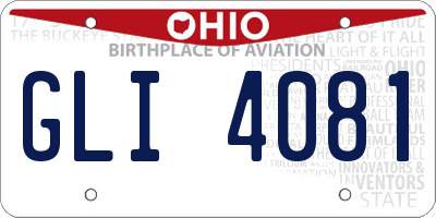 OH license plate GLI4081