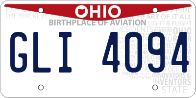 OH license plate GLI4094