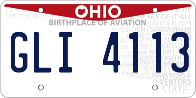 OH license plate GLI4113