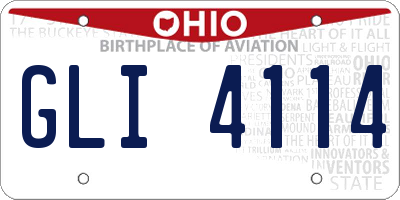 OH license plate GLI4114