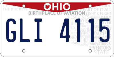 OH license plate GLI4115