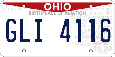 OH license plate GLI4116