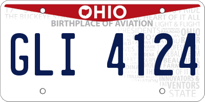 OH license plate GLI4124