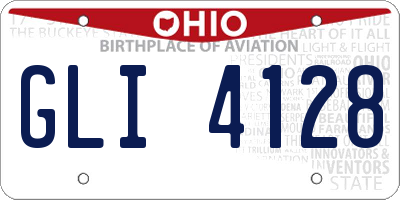 OH license plate GLI4128