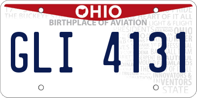 OH license plate GLI4131