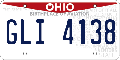OH license plate GLI4138