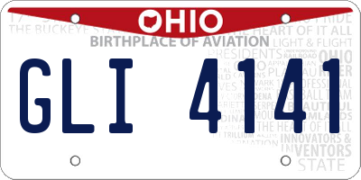 OH license plate GLI4141