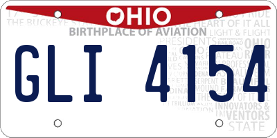 OH license plate GLI4154