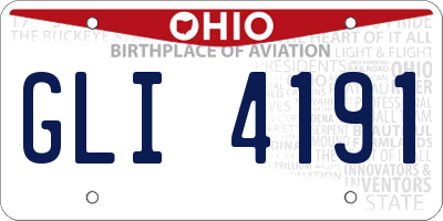 OH license plate GLI4191