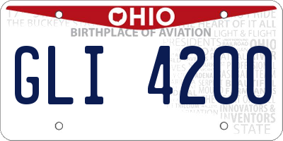 OH license plate GLI4200