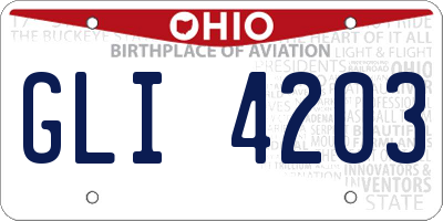 OH license plate GLI4203