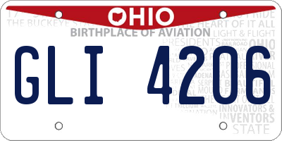OH license plate GLI4206