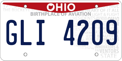 OH license plate GLI4209