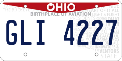 OH license plate GLI4227
