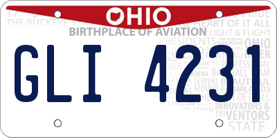 OH license plate GLI4231
