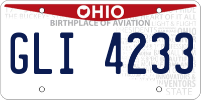 OH license plate GLI4233