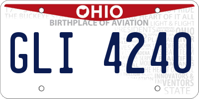 OH license plate GLI4240