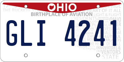 OH license plate GLI4241