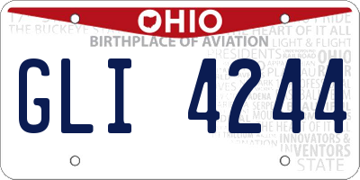 OH license plate GLI4244
