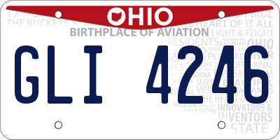 OH license plate GLI4246