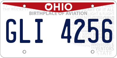 OH license plate GLI4256