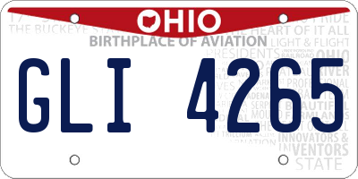 OH license plate GLI4265